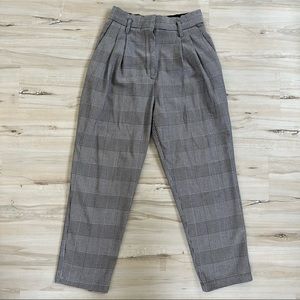 High Waisted Plaid Trousers